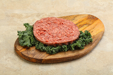 Raw beef burger cutlet for burger