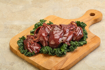 Raw chicken liver for cooking