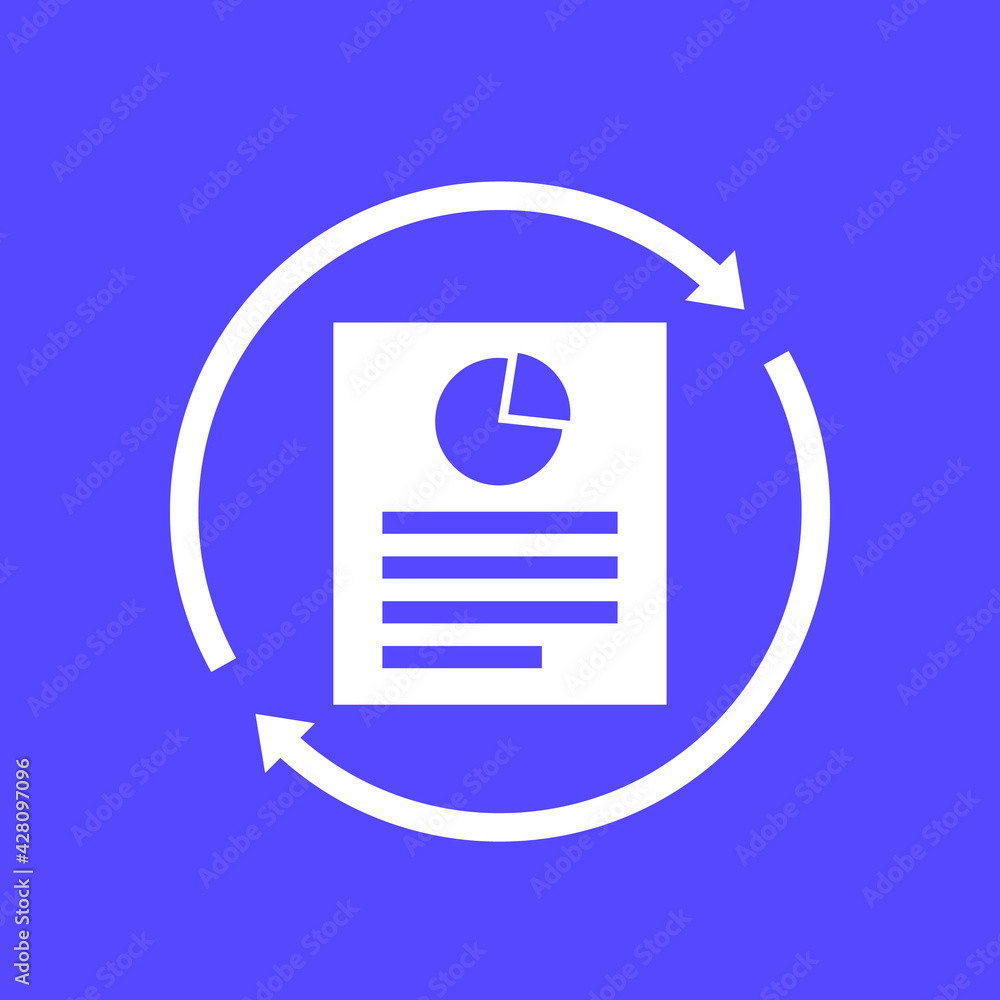 Poster update report, document icon for web