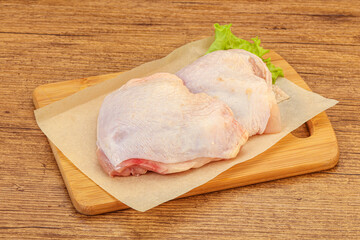 Raw chicken hip for cooking