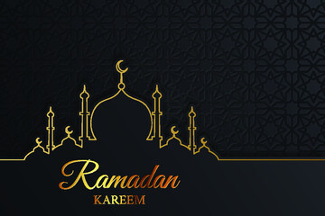 ramadan kareem and eid mubarak greeting card vector