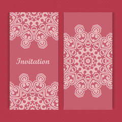 Mandala invitation card design.Floral card template design.Ornate date invitation card.