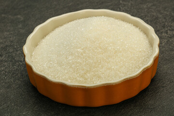 White sugar in the bowl