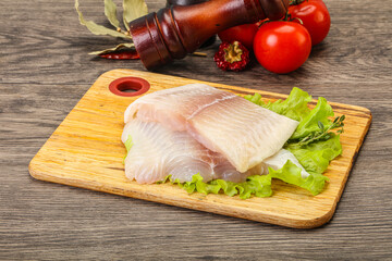 Raw pangasius fillet for cooking