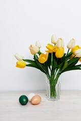 Spring Holidays Easter Church Traditions and Yellow Tulips