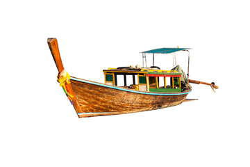 Long tail boat isolated on white background