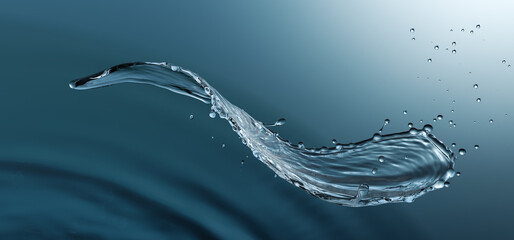 Blue clear Water macro splash design background