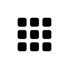 Product catalog view or list menu solid black icon. Content view options symbols. Trendy flat isolated symbol, sign for: illustration, outline, logo, mobile, app, design, web, ui, ux. Vector EPS 10