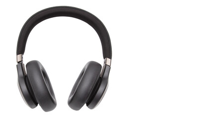 Audio headphones isolated on white background.