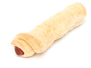 Sausage dough isolated over white background.