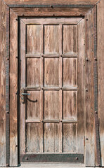 Old wooden door as a background.