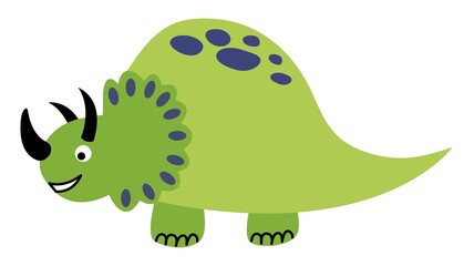  Cute hand-drawn dinosaur on a white isolated background. Illustration for children. Vector.