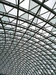 Metal dome in the building as an abstract background.