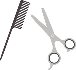 整髪用のハサミと櫛