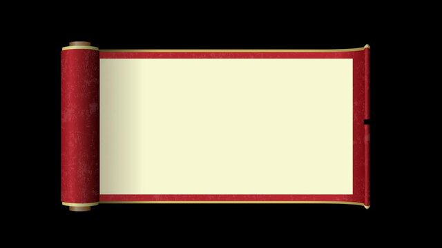 Japanese scroll paper opening animation ( 4K ) . 