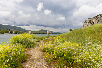 The Robinet bridge on the Rhône river in Donzere between Drôme and Ardèche, France