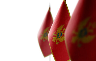 Small national flags of the Montenegro on a white background © butenkow