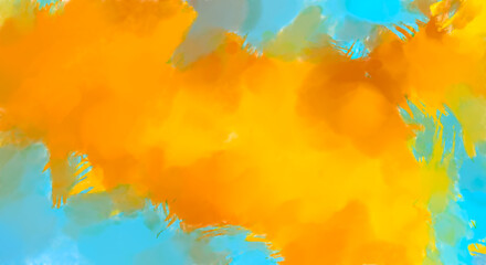 Contemporary art. Hand made painting. Modern artwork. Painting with brushstrokes of watercolor on surface. 2d illustration. Artistic background image. Abstract painting on canvas. Colorful texture.