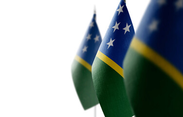 Small national flags of the Solomon Islands on a white background