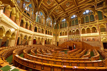 Interior fragment of Budapest Parliament, Hungary