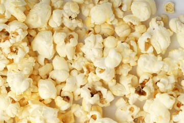background from popcorn. top view of pop corn. texturing