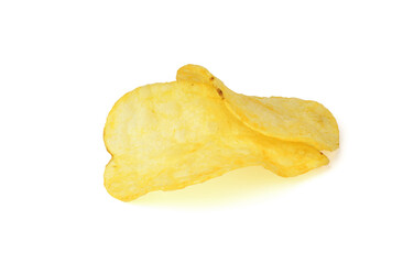 potato chips isolated on white background. fast food