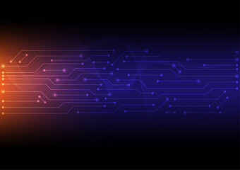 Abstract futuristic technology background. Digital circuit line and curve polygonal connecting concept. Graphic science visualization vector illustrator. 