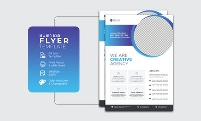 Creative business corporate circle gradient flyer design Layout