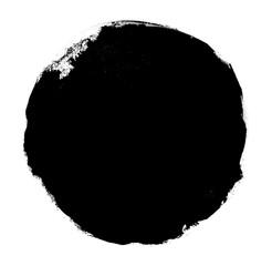 Fototapeta na wymiar Watercolor black circle on white as background