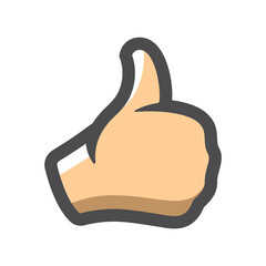Hand Thumb Up Gesture Vector icon Cartoon illustration.
