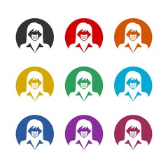 Face mask icon isolated on white background color set