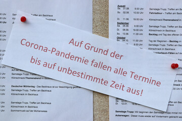corona pandemie, veranstaltungen, ausfall, verschoben, abgesagt, fällt aus, termine