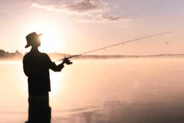 Fishing in the sunrise
