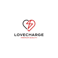love charge logo vector icon illustration modern style for your business
