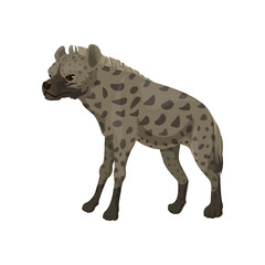 Spotted hyena. Stylized african animal.