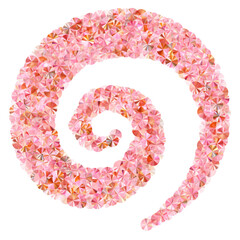 Coral foil confetti placer vector composition. International Women's Day March 8th card background. Round shimmering spangle elements holiday decor. Confetti for Mother's day.