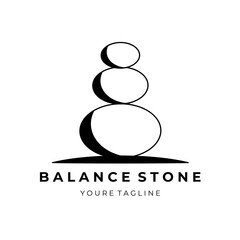 Balance stone line art logo vector illustration template design