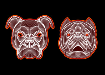 Dog head linear logo