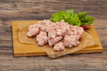 Homemade pork minced meat for cooking