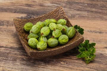 Fresh ripe green sweet gooseberry