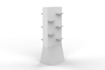 Display stand, retail display stand for product , display stands isolated on white background. 3d illustration