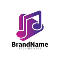 play media app logo icon vector template.