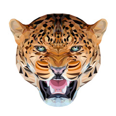 Leopard polygonal portrait