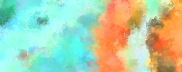 Abstract background of colorful brush strokes. Brushed vibrant wallpaper. Painted artistic creation. Unique and creative illustration.