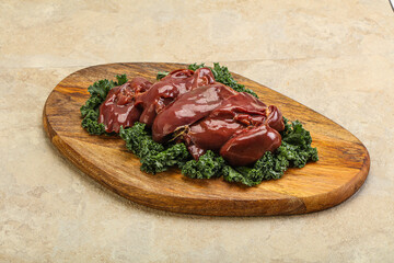 Raw chicken liver for cooking