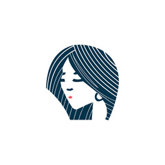 Woman face Logo Or Icon. Women Face On White Background. Vector Women Face.Vector Illustration.