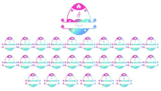 Monogram Egg With Clover Monogram Initial Chlidren