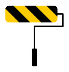 Roller paint brush with striped pattern.