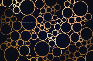 Abstract bubble web design, vector illustration. gold circle.
