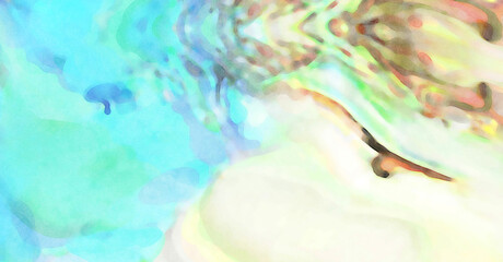 Crazy watercolor random pattern. Creative abstraction. Modern art painting. 2d illustration. Digital texture wallpaper. Artistic watercolored backdrop material.